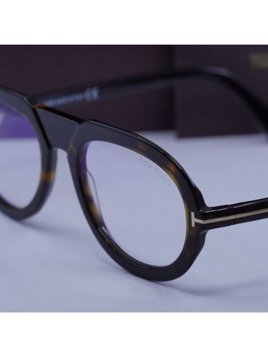 Tom Ford FT5756-B 052 Aviator Eyeglasses 53mm - Dark Havana